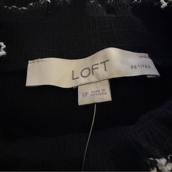 Loft Pointelle Ribbed Ruffle Top Small Petite NWT - Picture 7 of 7